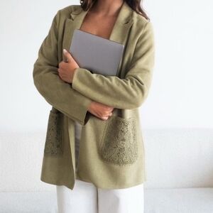 ANTHROPOLOGIE SOLITAIRE FAUX SUEDE OVERSIZED CARDIGAN KIMONO JACKET SMALL